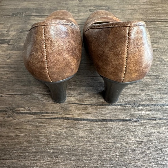 *MADDEN GIRL* Brown Danceer Faux Leather Patchwork Heels Size 6 - Picture 9 of 13